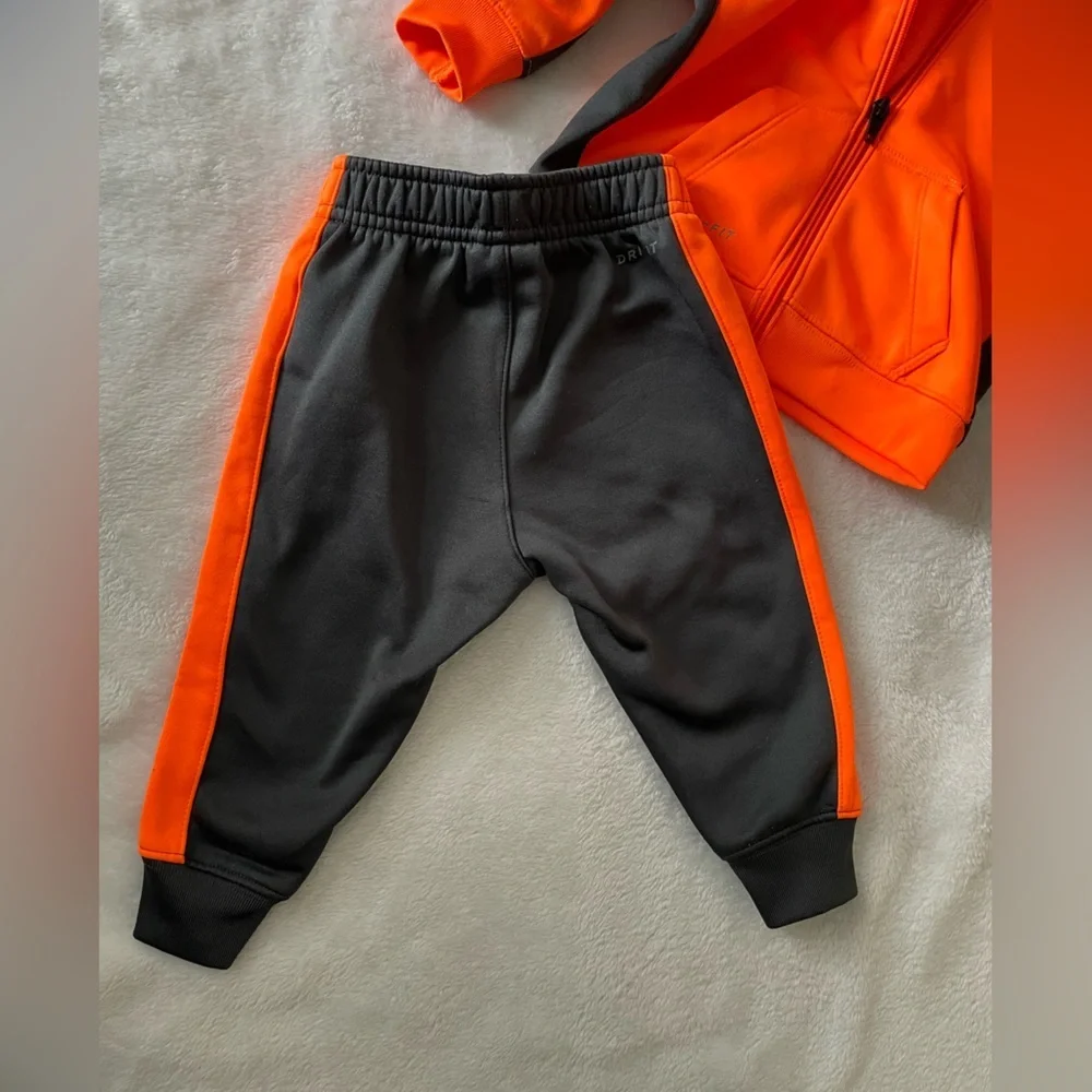 Nike Matching Set Bright Orange Hoodie with Grey Details 9-12 months - Picture 10 of 10